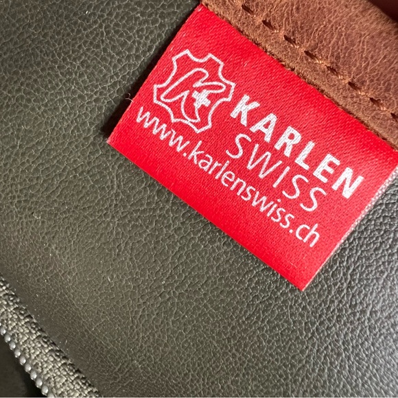 Karlén Swiss Vintage Army Wool Blanket Large Bag Purse Tote Leather Straps - Picture 13 of 14